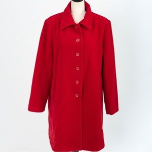 100% wool mid length red coat Chadwick’s 14